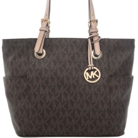 Michael Kors Handbags - MICHAEL KORS BROWN MONOGRAM JET TOTE